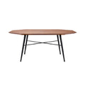 Modern octagonale houten tafel met metalen voeten