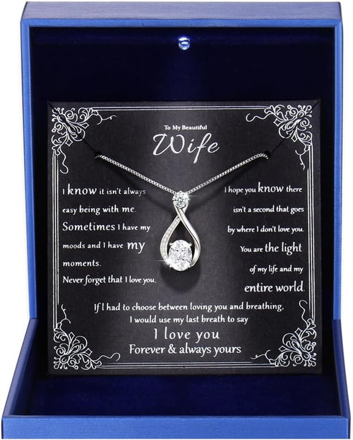 1.5CT Moissanite Infinity Necklace Anniversary Wedding Gifts for Women Wife