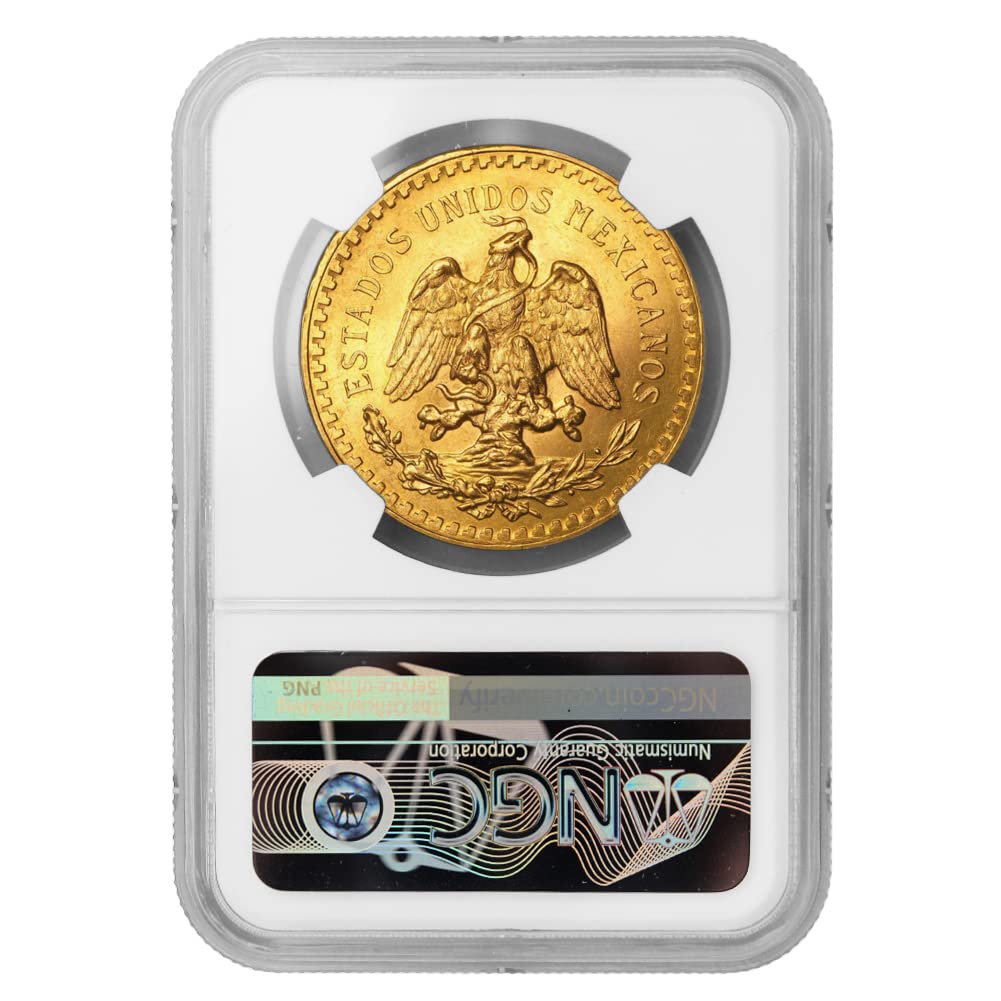 1947 Mexican Gold 50 Pesos Coin Brilliant Uncirculated 50 Pesos NGC BU